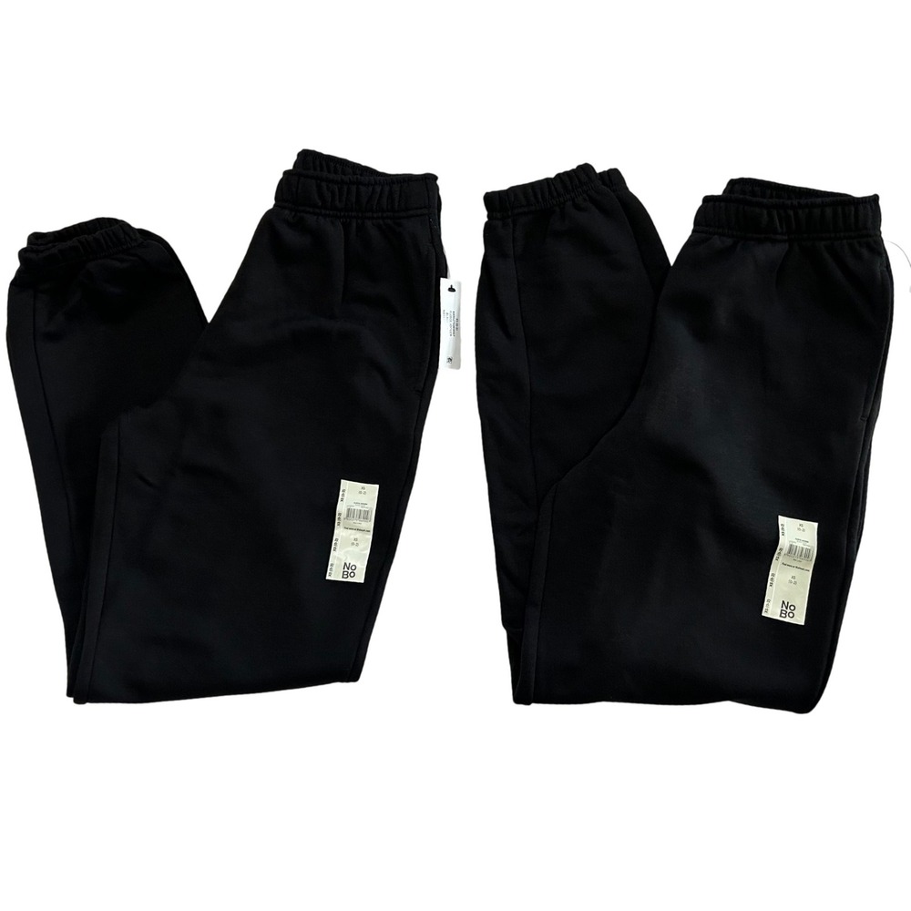 No Boundaries Kids Black Fleece Joggers Size XS‎ 0-2 Sweatpants Lot of 2 New